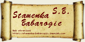 Stamenka Babarogić vizit kartica